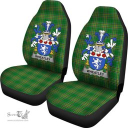 Irish Wheatley Coat of Arms Family Crest Ireland Car Seat Cover Irish National Tartan Irish County Car Seat Cover