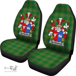 Irish Wybrants Coat of Arms Family Crest Ireland Car Seat Cover Irish National Tartan Irish County Car Seat Cover