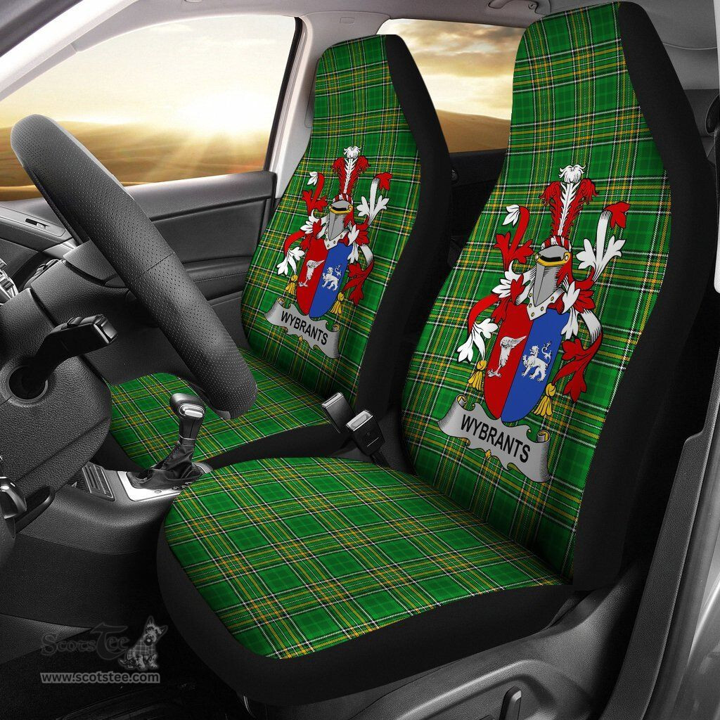 Irish Wybrants Coat of Arms Family Crest Ireland Car Seat Cover Irish National Tartan Irish County Car Seat Cover