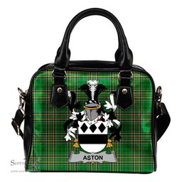 Irish Aston Coat of Arms Family Crest Ireland Shoulder Handbag Irish National Tartan Irish County Handbag