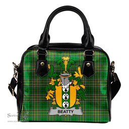 Irish Beatty or Betagh Coat of Arms Family Crest Ireland Shoulder Handbag Irish National Tartan Irish County Handbag