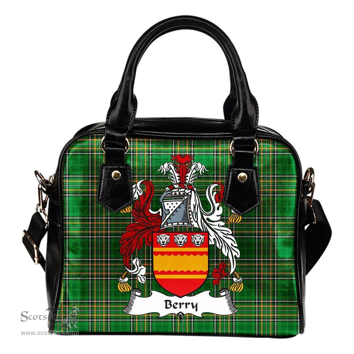 Irish Berry Coat of Arms Family Crest Ireland Shoulder Handbag Irish National Tartan Irish County Handbag