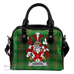 Irish Barron Coat of Arms Family Crest Ireland Shoulder Handbag Irish National Tartan Irish County Handbag