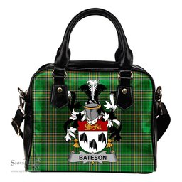 Irish Bateson Coat of Arms Family Crest Ireland Shoulder Handbag Irish National Tartan Irish County Handbag