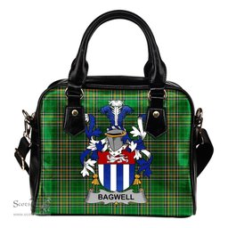 Irish Bagwell Coat of Arms Family Crest Ireland Shoulder Handbag Irish National Tartan Irish County Handbag