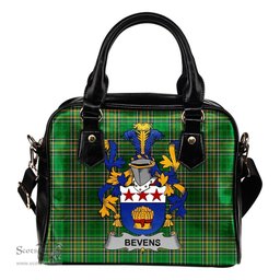 Irish Bevens Coat of Arms Family Crest Ireland Shoulder Handbag Irish National Tartan Irish County Handbag