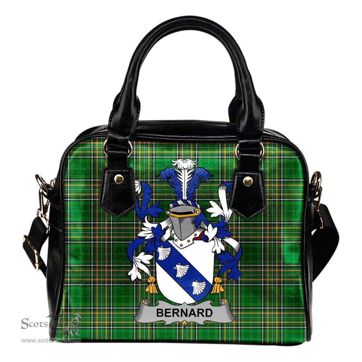 Irish Bernard Coat of Arms Family Crest Ireland Shoulder Handbag Irish National Tartan Irish County Handbag
