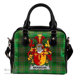 Irish Branigan or O'Branagan Coat of Arms Family Crest Ireland Shoulder Handbag Irish National Tartan Irish County Handbag
