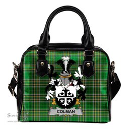 Irish Colman or McColman Coat of Arms Family Crest Ireland Shoulder Handbag Irish National Tartan Irish County Handbag