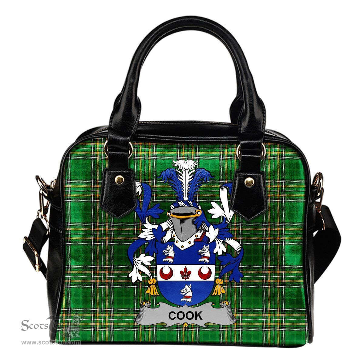 Irish Cook Coat of Arms Family Crest Ireland Shoulder Handbag Irish National Tartan Irish County Handbag