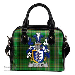 Irish Dolphin or Dolphyn Coat of Arms Family Crest Ireland Shoulder Handbag Irish National Tartan Irish County Handbag