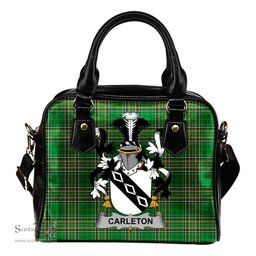 Irish Carleton Coat of Arms Family Crest Ireland Shoulder Handbag Irish National Tartan Irish County Handbag