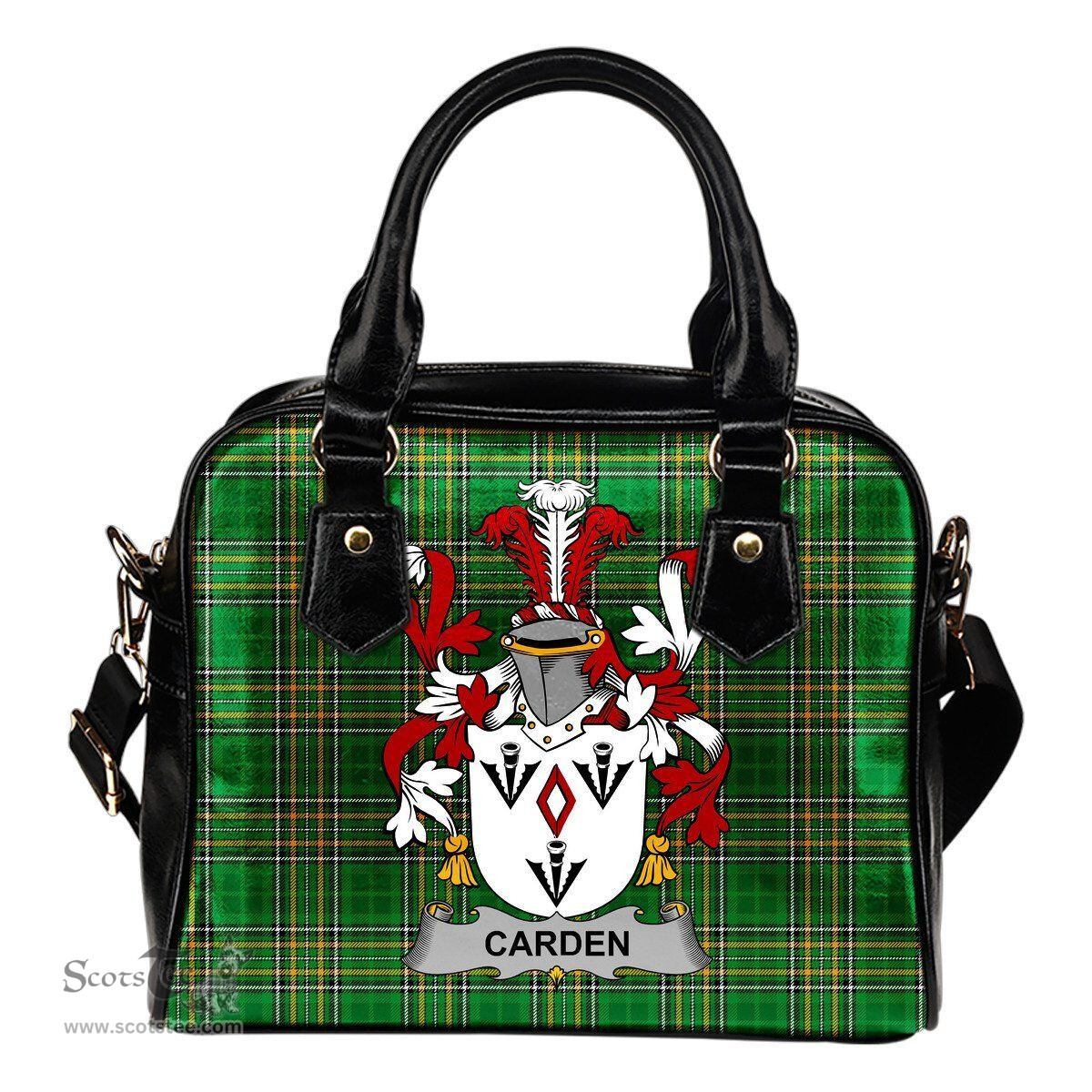 Irish Carden Coat of Arms Family Crest Ireland Shoulder Handbag Irish National Tartan Irish County Handbag