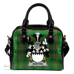 Irish Burton Coat of Arms Family Crest Ireland Shoulder Handbag Irish National Tartan Irish County Handbag
