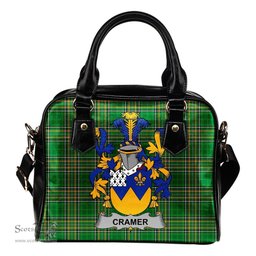 Irish Cramer Coat of Arms Family Crest Ireland Shoulder Handbag Irish National Tartan Irish County Handbag