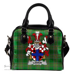 Irish Larkin or O'Larkin Coat of Arms Family Crest Ireland Shoulder Handbag Irish National Tartan Irish County Handbag