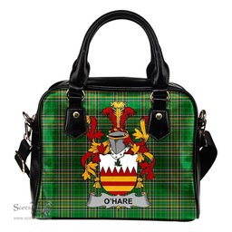 Irish Hare or O'Hare Coat of Arms Family Crest Ireland Shoulder Handbag Irish National Tartan Irish County Handbag