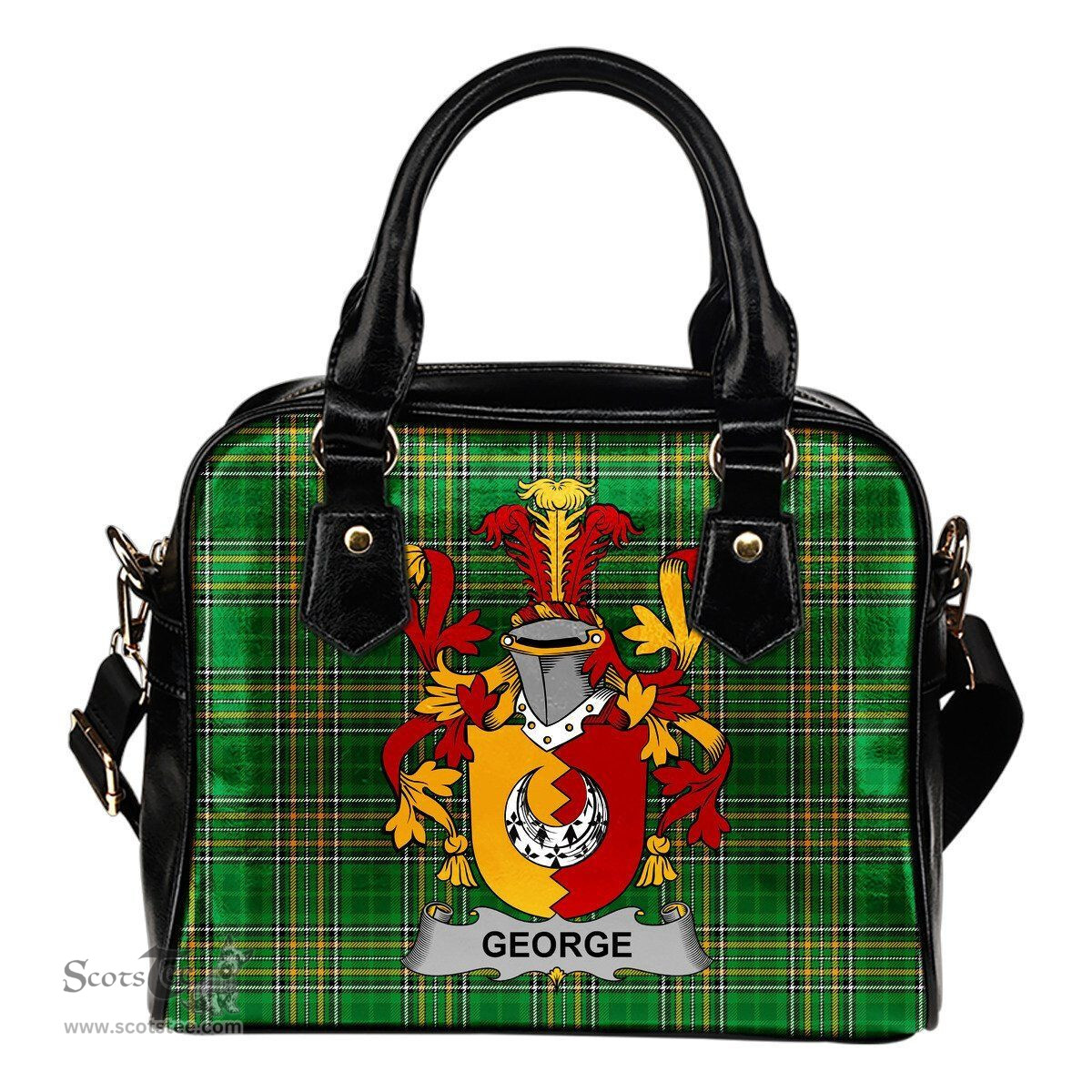 Irish George Coat of Arms Family Crest Ireland Shoulder Handbag Irish National Tartan Irish County Handbag