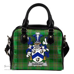 Irish Durrant Coat of Arms Family Crest Ireland Shoulder Handbag Irish National Tartan Irish County Handbag