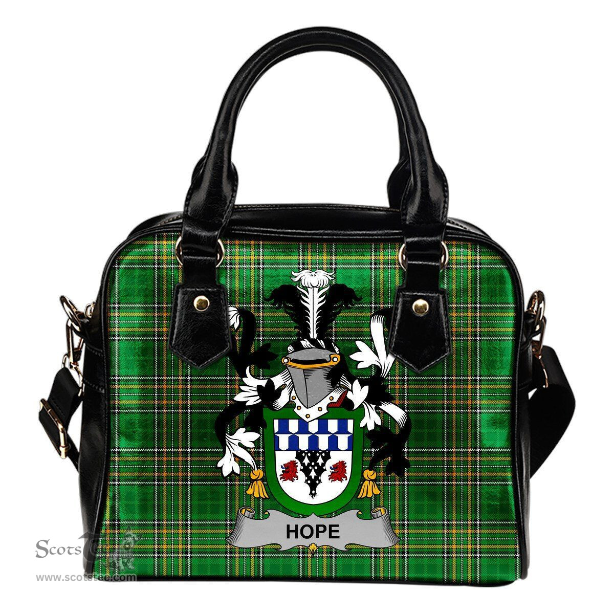 Irish Hope Coat of Arms Family Crest Ireland Shoulder Handbag Irish National Tartan Irish County Handbag