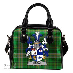 Irish Hagan or O'Hagan Coat of Arms Family Crest Ireland Shoulder Handbag Irish National Tartan Irish County Handbag