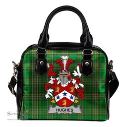 Irish Hughes Coat of Arms Family Crest Ireland Shoulder Handbag Irish National Tartan Irish County Handbag