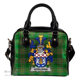 Irish Hoolihan or O'Holohan Coat of Arms Family Crest Ireland Shoulder Handbag Irish National Tartan Irish County Handbag