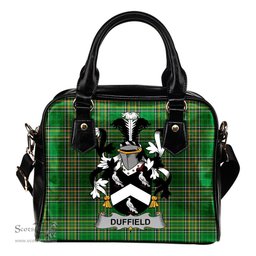 Irish Duffield Coat of Arms Family Crest Ireland Shoulder Handbag Irish National Tartan Irish County Handbag
