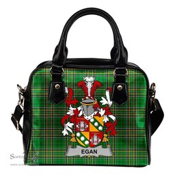Irish Egan or McEgan Coat of Arms Family Crest Ireland Shoulder Handbag Irish National Tartan Irish County Handbag
