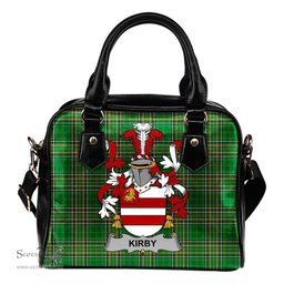 Irish Kirby or O'Kirby Coat of Arms Family Crest Ireland Shoulder Handbag Irish National Tartan Irish County Handbag