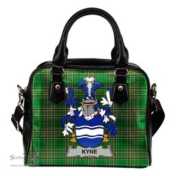 Irish Kyne or O'Kyne Coat of Arms Family Crest Ireland Shoulder Handbag Irish National Tartan Irish County Handbag
