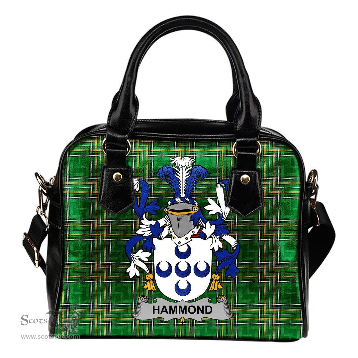 Irish Hammond Coat of Arms Family Crest Ireland Shoulder Handbag Irish National Tartan Irish County Handbag
