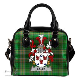 Irish Lally or O'Mullally Coat of Arms Family Crest Ireland Shoulder Handbag Irish National Tartan Irish County Handbag