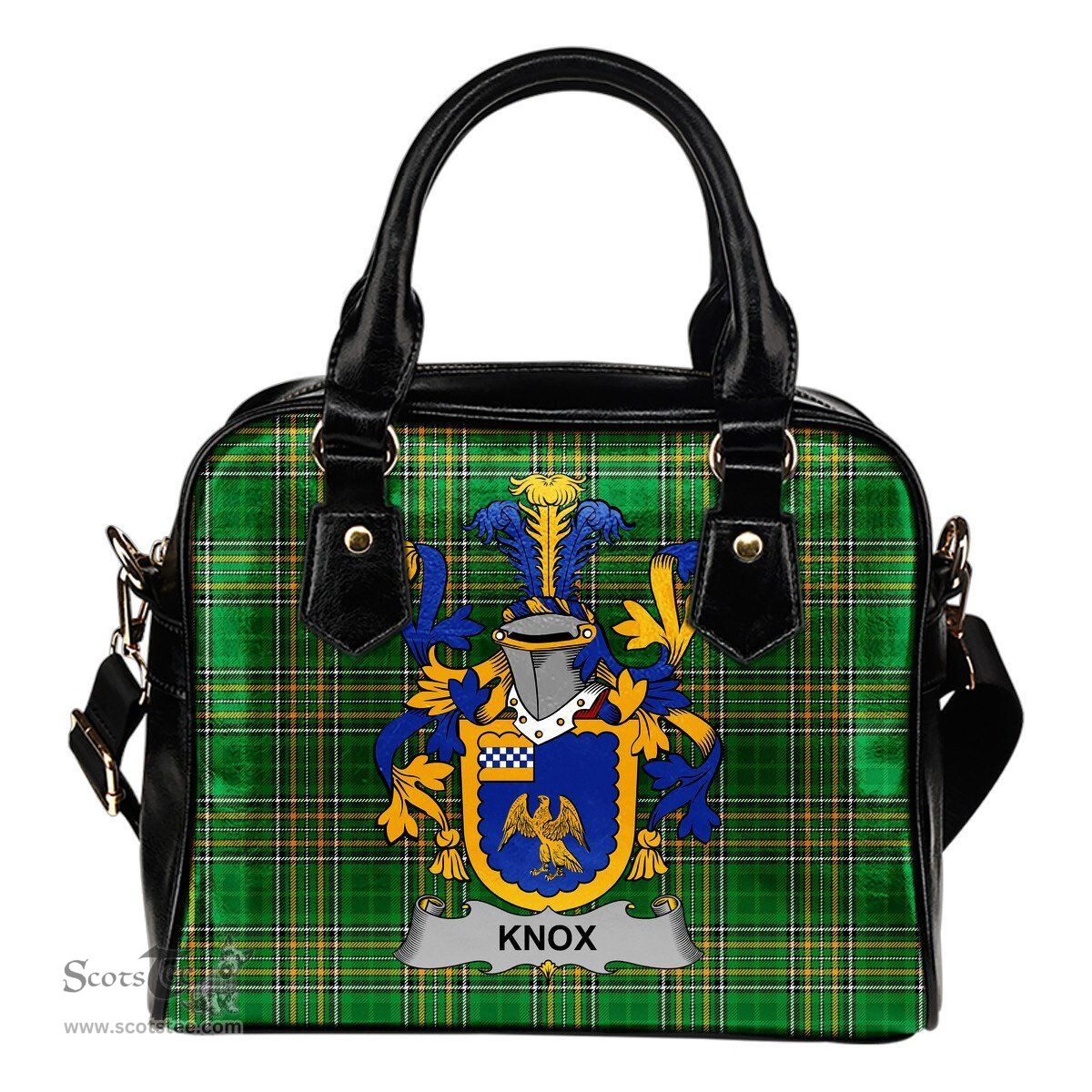 Irish Knox Coat of Arms Family Crest Ireland Shoulder Handbag Irish National Tartan Irish County Handbag