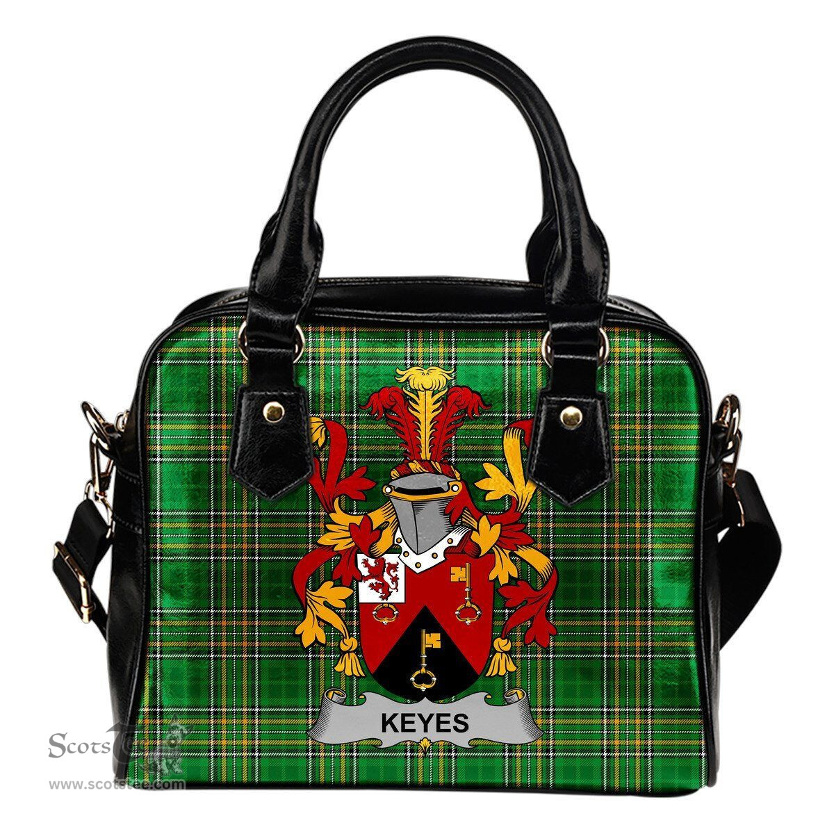 Irish Keyes Coat of Arms Family Crest Ireland Shoulder Handbag Irish National Tartan Irish County Handbag