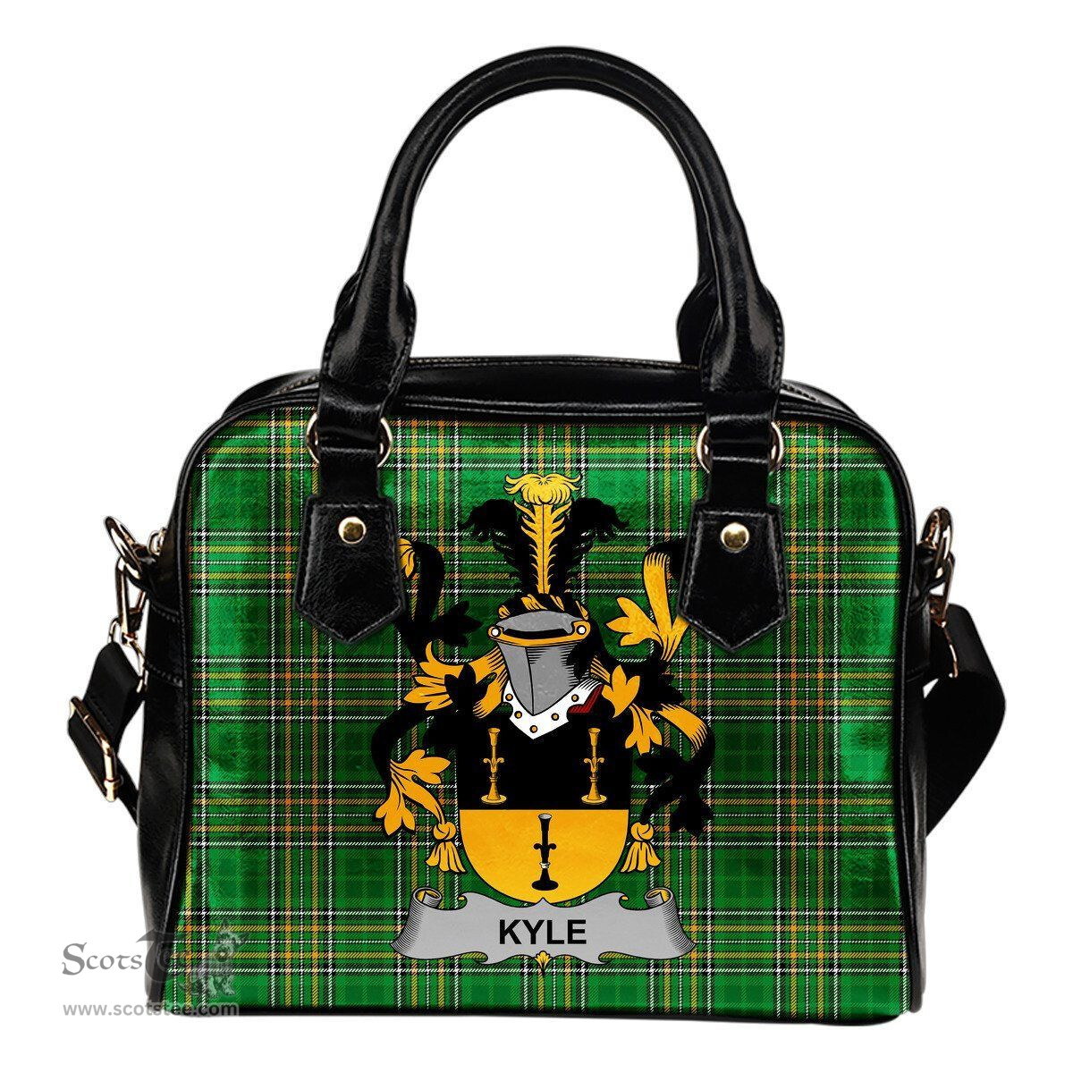 Irish Kyle Coat of Arms Family Crest Ireland Shoulder Handbag Irish National Tartan Irish County Handbag