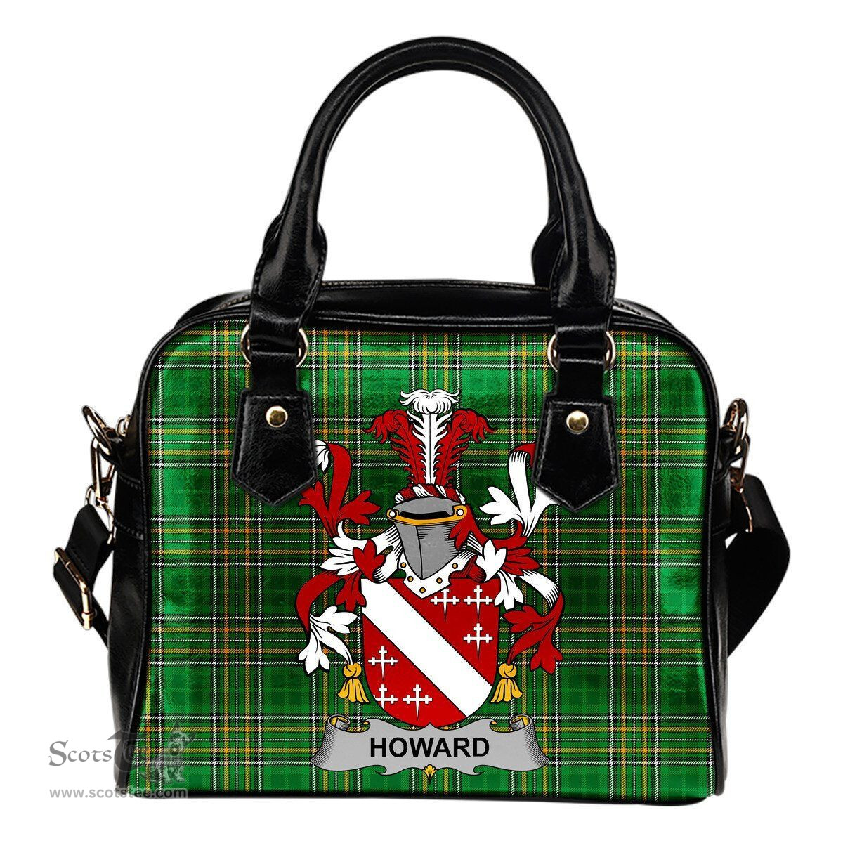 Irish Howard Coat of Arms Family Crest Ireland Shoulder Handbag Irish National Tartan Irish County Handbag