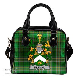 Irish Kildahl Coat of Arms Family Crest Ireland Shoulder Handbag Irish National Tartan Irish County Handbag