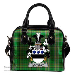 Irish Langley Coat of Arms Family Crest Ireland Shoulder Handbag Irish National Tartan Irish County Handbag