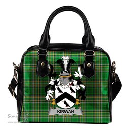 Irish Kirwan or O'Kerwin Coat of Arms Family Crest Ireland Shoulder Handbag Irish National Tartan Irish County Handbag