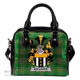 Irish Kelleher or O'Kelleher Coat of Arms Family Crest Ireland Shoulder Handbag Irish National Tartan Irish County Handbag
