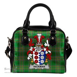 Irish Hickman Coat of Arms Family Crest Ireland Shoulder Handbag Irish National Tartan Irish County Handbag