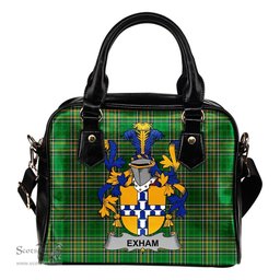Irish Exham Coat of Arms Family Crest Ireland Shoulder Handbag Irish National Tartan Irish County Handbag