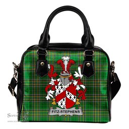 Irish Fitz-Stephens Coat of Arms Family Crest Ireland Shoulder Handbag Irish National Tartan Irish County Handbag