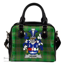 Irish Keane or O'Cahan Coat of Arms Family Crest Ireland Shoulder Handbag Irish National Tartan Irish County Handbag