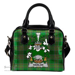 Irish Hanlon or O'Hanlon Coat of Arms Family Crest Ireland Shoulder Handbag Irish National Tartan Irish County Handbag