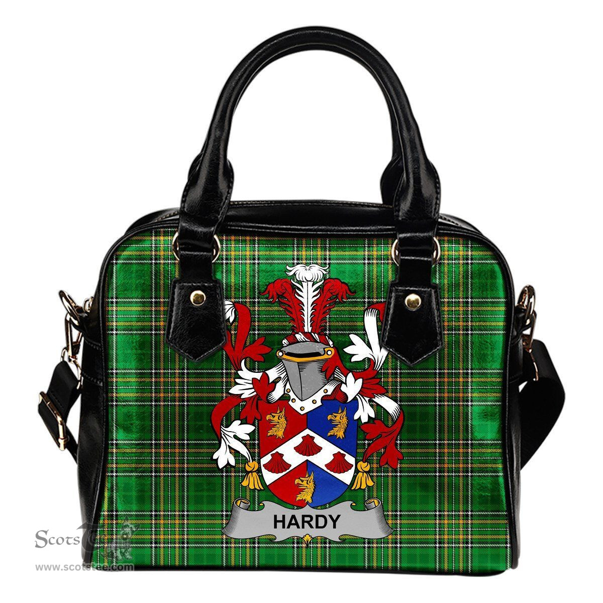 Irish Hardy Coat of Arms Family Crest Ireland Shoulder Handbag Irish National Tartan Irish County Handbag