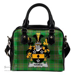 Irish Hames Coat of Arms Family Crest Ireland Shoulder Handbag Irish National Tartan Irish County Handbag
