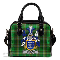Irish Garvan or O'Garvan Coat of Arms Family Crest Ireland Shoulder Handbag Irish National Tartan Irish County Handbag