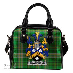 Irish Townshend or Townsend Coat of Arms Family Crest Ireland Shoulder Handbag Irish National Tartan Irish County Handbag